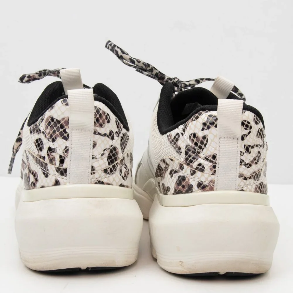 Vionic Aris Trainers Leopard Sneakers Arch Support Tennis Shoes White Size 8